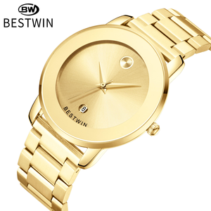 Orologio da Uomo di Lusso Fatto a Mano con Design Creativo, Quadrante Dorato Senza Scala, Cinturino in Acciaio Inossidabile, Movimento al Quarzo, Regalo con Stampa Serigrafica - Product Image 1