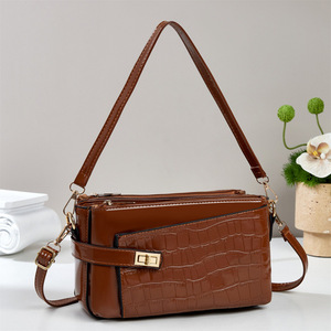 Bolso Bandolera Personalizado 2026 con Logotipo, Patrón de Cocodrilo, Correa Única, Cierre de Cremallera, Múltiples Bolsillos, para Mujer - Product Image 1