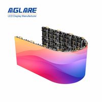 Écran LED modulaire personnalisable en couleur pleine Aglare P2.5 P4, panneau flexible incurvé, écran d'affichage publicitaire LED