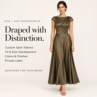 Robe longue en satin à manches courtes pour femme, drapée aux épaules, taille en V, pour demoiselle d'honneur, invitée de mariage, grande taille, marque privée, personnalisable OEM