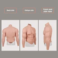 Costume en silicone réaliste pour hommes, corps entier, poitrine et bras, faux muscles, costume de cosplay, shapewear, en stock, adultes, personnalisé