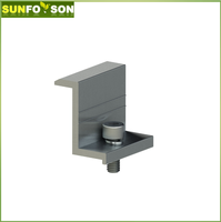 Colliers de fixation pour panneaux photovoltaïques 30mm 35mm en aluminium, colliers d'extrémité pour modules solaires, anodisés argent/noir naturel, résistance au vent jusqu'à 60 m/s