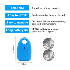 تطبيق مراقبة درجة الحرارة عن بعد مع منبه درجة الحرارة، مقياس حرارة محمول صغير للاستخدام الخارجي مع تقنية البلوتوث، مقياس حرارة ورطوبة - Product Image 5