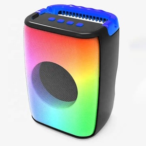 户外大扬声器Dj派对彩色发光二极管灯箱音响4英寸充电卡拉ok扬声器，带家庭Ktv派对麦克风 - Product Image 1