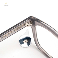 Lunettes de soleil pour ordinateur OMELLE à monture en acétate avec filtre anti-lumière bleue, motif géométrique, verres démonstratifs transparents, protection UV400, durables et légères