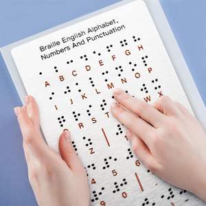 Tablero del alfabeto Braille Puntos elevados, números y puntuación Aprendizaje Braille para principiantes, ayuda de enseñanza Braille para niños ciegos - Product Image 4