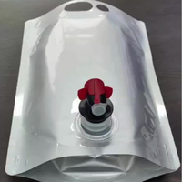 Sachet Doypack en aluminium argenté à double fond de 3L avec valve verseuse pour le stockage de liquides, vin et aliments - Vente en gros