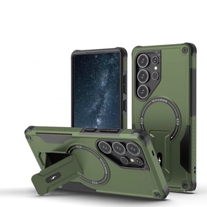 Funda de teléfono con armadura magnética de lujo para <span class=keywords><strong>Samsung</strong></span> S25 S24 Ultra S23 FE S22 Plus S21, funda de teléfono a prueba de golpes - Product Image 1
