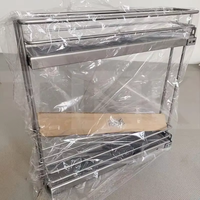 Étagère à épices coulissante double couche moderne TKK en acier inoxydable pour rangement de cuisine, organisateur de condiments pour tiroir de placard