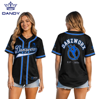 Maillot de baseball pas cher à sublimation, logo d'équipe personnalisé, pour équipe de danse, respirant, boutonné, manches courtes, plusieurs options de couleurs