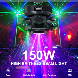 150W Disco sân khấu Led di chuyển đầu đèn laser <span class=keywords><strong>6</strong></span> cánh tay ong mắt chùm RGBW DMX hiệu ứng nhấp nháy tiệc cưới câu lạc bộ đêm di chuyển ánh sáng - Product Image 2