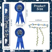 Set Hadiah Pesta Pengungkapan Jenis Kelamin Bayi Twinkle: Bros Ibu Hamil & Ayah Hamil Warna Navy, Sabuk, Sash, dan Bando Rambut