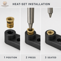 Inserts Panas Berbahan Kuningan, Inserts Berulir untuk Pencetakan 3D, Insert Nut Knurled Press Fit untuk Bagian PLA ABS PETG