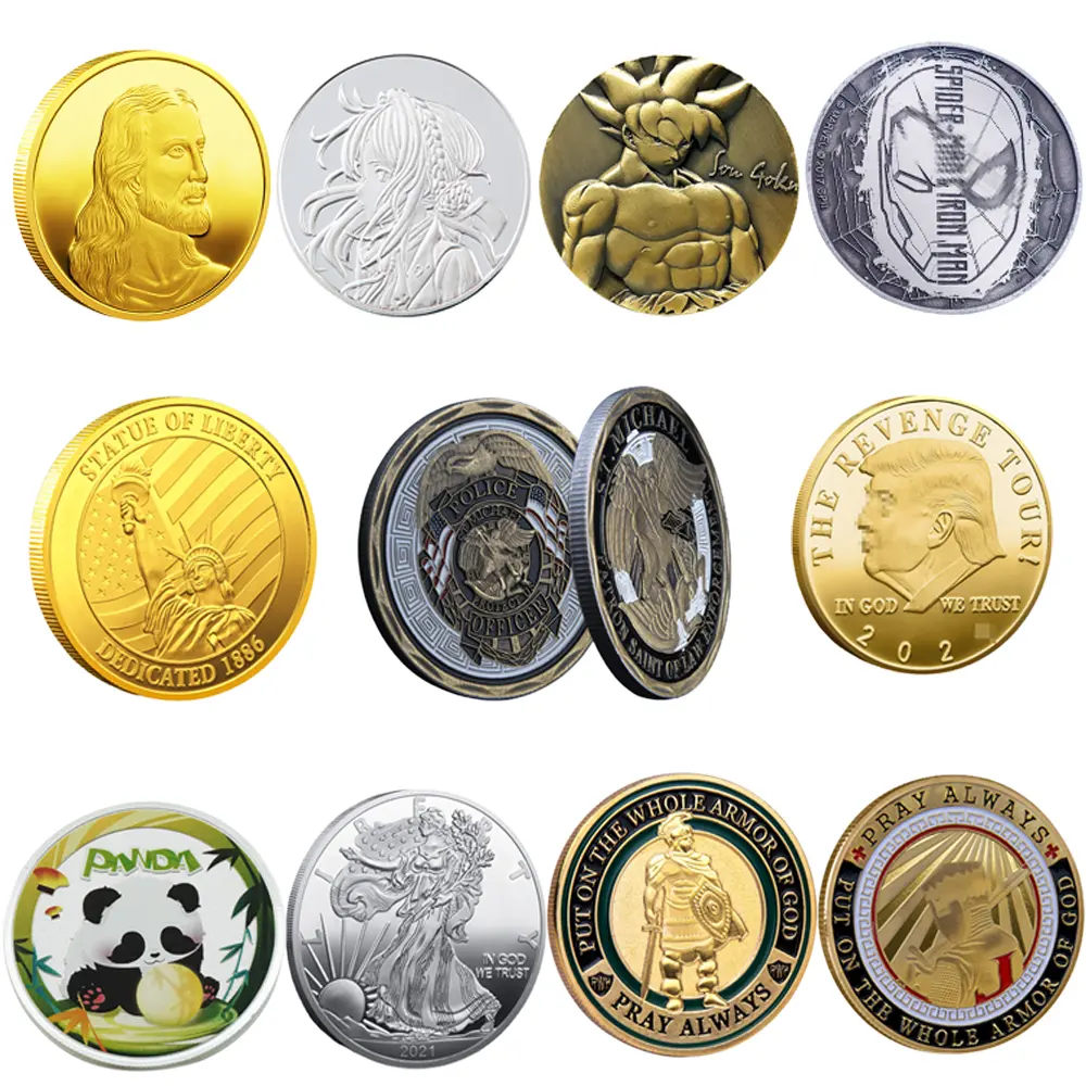 Monedas de plata US 3D metal moneda fabricante Presse couper aluminio moneda Rond