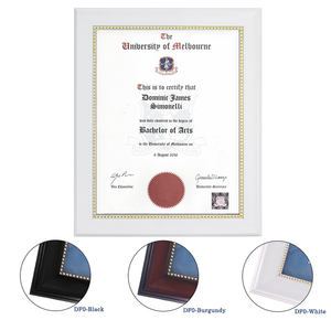 Cadre de diplôme écologique A4 8.5x11 11x14 noir bourgogne blanc cadre de certificat d'obtention du diplôme - Product Image 1