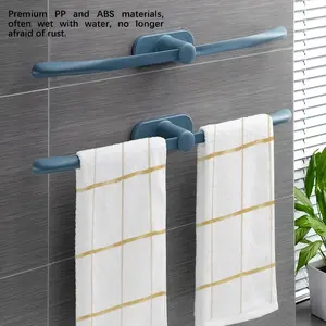 Modern 60CM Self-Adhesive Bathroom <b>Towel</b> Rack Bow Shaped <b>Towel</b> <b>Holder</b> with Drilling Storage Rail Modern Style Bath <b>Towel</b> Bar - Product Image 6