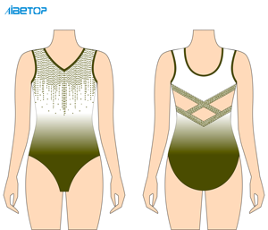 Classique <span class=keywords><strong>blanc</strong></span> et noir body filles scène porter sans manches gymnastique <span class=keywords><strong>justaucorps</strong></span> strass personnalisé enfants compétition tenues - Product Image 4