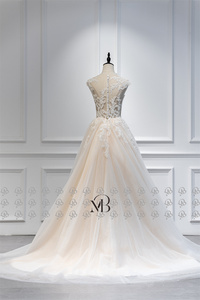 <span class=keywords><strong>Vestido</strong></span> de <span class=keywords><strong>Novia</strong></span> con Cuentas y Lentejuelas Mily Bridal QW01182, Vestidos de <span class=keywords><strong>Novia</strong></span> Económicos para Bodas Civiles - Product Image 2