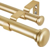 Ensemble de tringles à rideaux doubles robustes de 1 pouce, style moderne et minimaliste, télescopique, avec embouts et supports, vente en gros