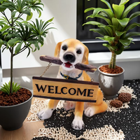 Décoration d'intérieur vintage, statue en résine en forme de Golden Retriever, ornements de jardin extérieur, panneau de bienvenue pour chien, sculptures personnalisées