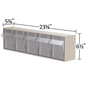 Contenedores de Almacenamiento de Plástico Industriales Inclinables, Apilables y Montables en Pared, Color Blanco - Product Image 4