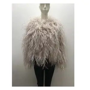 YR1113 Factory Direct Winter Ostrich Feather Fur Coat for Women