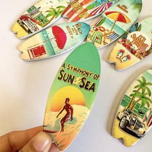 Venta caliente isla turista recuerdo regalo Material cerámico nevera pegatina playa tabla de surf decorativa para refrigerador doméstico - Product Image 4