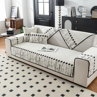 Housse de canapé à motif géométrique en chenille, coussin de luxe moderne simple antidérapant