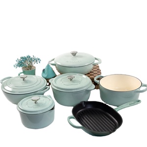 Ensemble de 7 ustensiles de cuisine en fonte émaillée moderne, base multicouche, poêle antiadhésive multifonction et marmite pour une utilisation domestique - Product Image 2