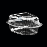 Boîte à gâteau transparente jetable, type clamshell, avec couvercle à charnière, pour gâteau, pizza, tarte, dessert