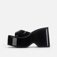 Chaussures à semelle épaisse à enfiler pour femme, sandales à plateforme épaisse, talons compensés