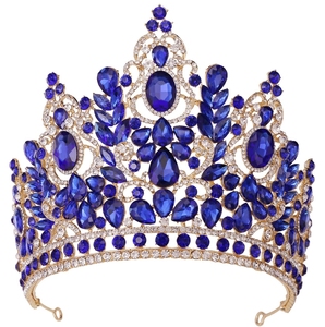 Corona Grande de Aleación Roja Real, Corona de Reina, Corona de Concurso de Miss Universo, Tiara - Product Image 2