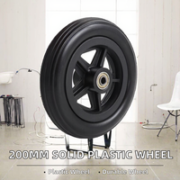 Roda Caster Plastik PU Solid Lembut 200mm 8 Inch OEM untuk Penggunaan Industri Tanpa Rem Tanpa Pelindung Ulir