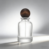 Flacons de parfum cylindriques de luxe en verre 100 ml avec couvercles en bois, vides, transparents ou ambrés, pour diffuseur de parfum d'ambiance à bâtonnets avec pompe pulvérisatrice