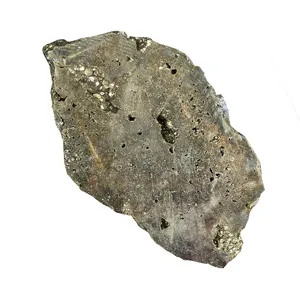 Chakra de cristal de cuarzo natural, piedra de mineral de hierro peruano, rebanada de espécimen