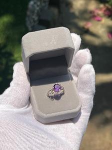 Anillo Redondo de Amatista Natural en Plata de Ley 925, Anillo de Gema de Amatista Genuina de 6 MM, Joyería Fina Hecha a Mano, 2.89 g, Precio al por Mayor - Product Image 3
