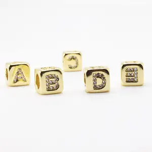 Wholesale 9mm 2022 New With 18k Gold Plated Letters Spacer Beads For Jewelry Making