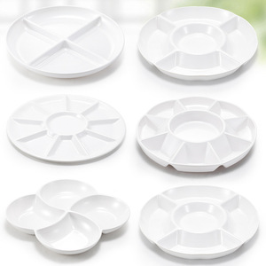 Plateau de service en mélamine blanche, multi-compartiments, pour hôtel, restaurant, en-cas, fruits, fruits secs P508 - Product Image 1