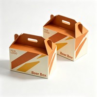 Boîtes en papier kraft de haute qualité pour bouteilles de bière et de vin avec logo personnalisé en gros, emballage pour boissons avec encre à base de soja