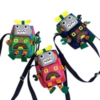 Sac de téléphone robot dessin animé mignon pour femmes et filles, mini porte-monnaie, sac à bandoulière personnalisé, sac de dessin extérieur pour enfants