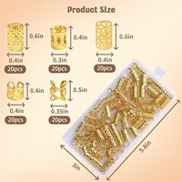 100 pièces boîte sale pince boucle Extensions de cheveux électrolytique creux cheveux boucle tresse bijoux perruque accessoires en métal