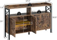 Table de Console avec armoire, Buffet Buffet avec armoire de rangement et étagère ouverte, Table de Console de canapé pour l'entrée directe d'usine