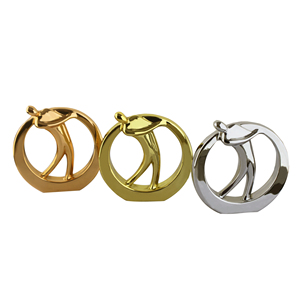 Adornos Deportivos Personalizados, Fundición de Metal de Alta Calidad, Figura Deportiva de Golf Dorada con Círculo - Product Image 5