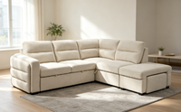 Canapé d'angle convertible moderne en U, deux places, avec chaise longue, design européen, pour salon