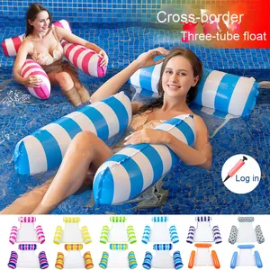 Hot-bán ba-ống PVC nước <span class=keywords><strong>Inflatable</strong></span> <span class=keywords><strong>Float</strong></span> giường qua biên giới dành cho người lớn có thể gập lại tựa lưng Lounger cho hồ bơi sử dụng - Product Image 2