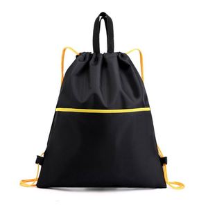 Custom <b>Waterproof</b> Cheap Polyester Tote <b>Drawstring</b> <b>Bag</b> for Outdoor Gym Sports Travel Shopping Nylon String Rucksack - Product Image 1