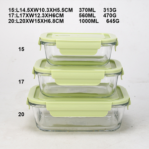 Recipiente de Vidrio Transparente para Almacenamiento de Alimentos, Apto para Microondas, con Tapa de Vidrio Templado de Borosilicato, Caja Bento, Libre de BPA - Product Image 4