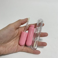 Mini capsule transparente vide rose brillant 3ml Tube de glaçure à lèvres Emballage de tubes de gloss à lèvres Conteneur avec baguette transparente