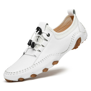 Scarpe bianche casual e comode da uomo, scarpe slip-on <span class=keywords><strong>con</strong></span> suole morbide ed elastiche, scarpe da guida. - Product Image 1