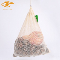 Chaîne portable personnalisée Shopping sac en maille de coton pour les fruits sacs en maille de coton biologique